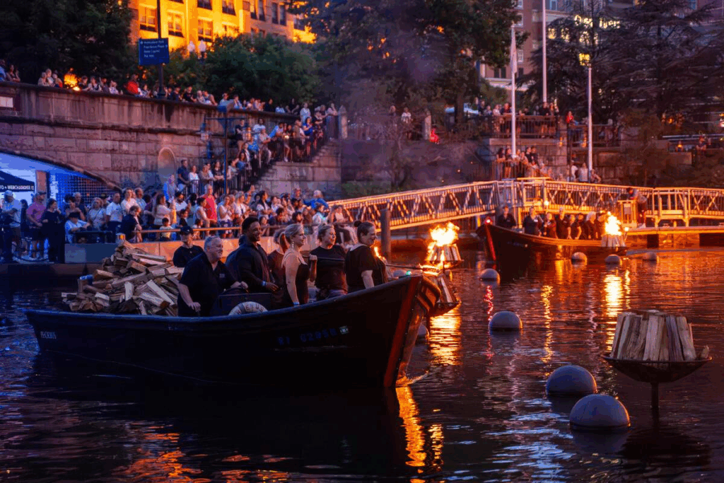 WaterFire event in Providence, Rhode Island featuring a unique riverfront art installation and cultural attraction