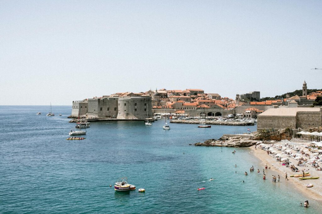 old stone fortress on shore