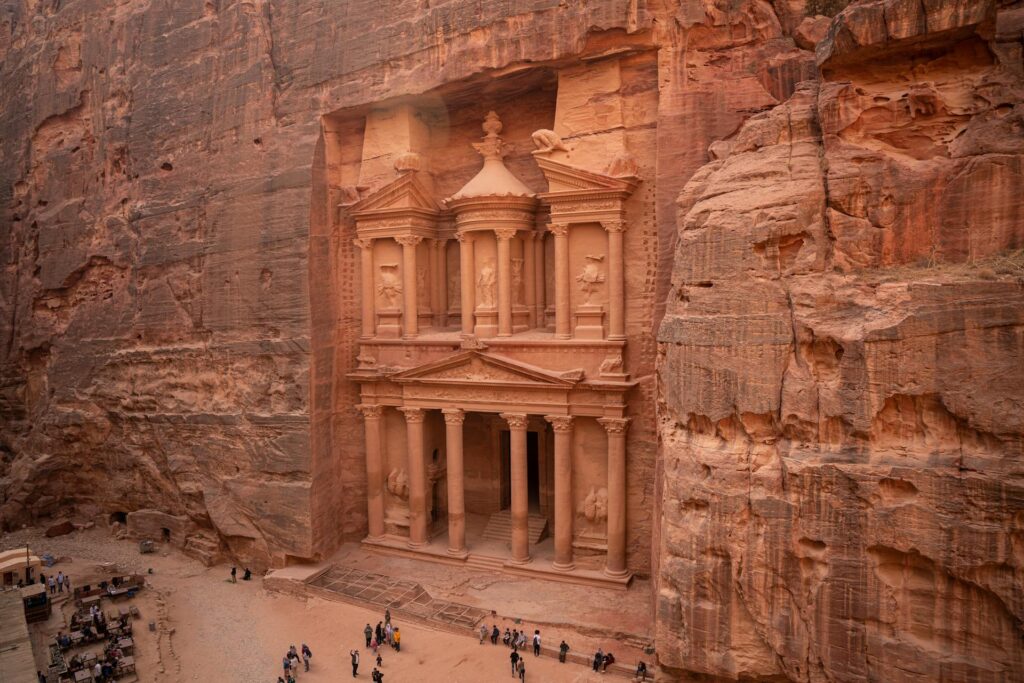 tourists visiting Petra in Jordan